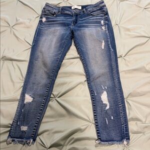 BKE Distressed mid rise ankle skinny jeans